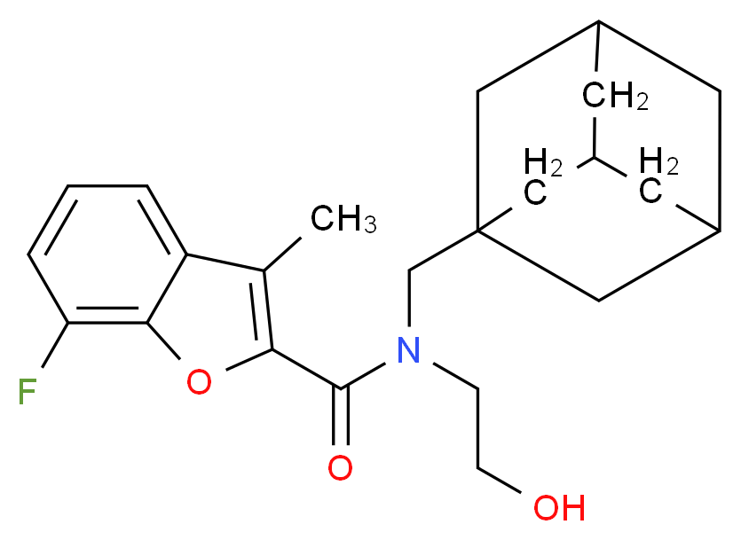 N-(1-adamantylmethyl)-7-fluoro-N-(2-hydroxyethyl)-3-methyl-1-benzofuran-2-carboxamide_分子结构_CAS_)