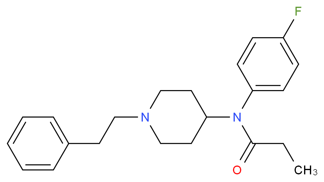 N-(4-fluorophenyl)-N-[1-(2-phenylethyl)piperidin-4-yl]propanamide_分子结构_CAS_90736-23-5