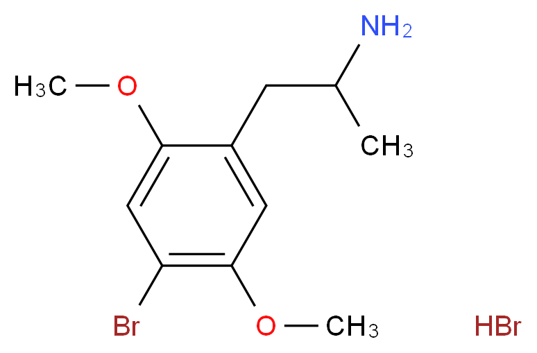 (±)-2,5-二甲氧基-4-溴苯丙胺 氢溴酸盐_分子结构_CAS_53581-53-6)