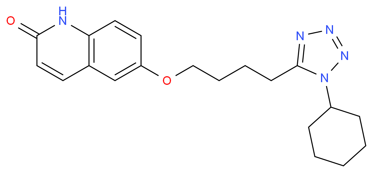 6-[4-(1-cyclohexyl-1H-1,2,3,4-tetrazol-5-yl)butoxy]-1,2-dihydroquinolin-2-one_分子结构_CAS_73963-62-9