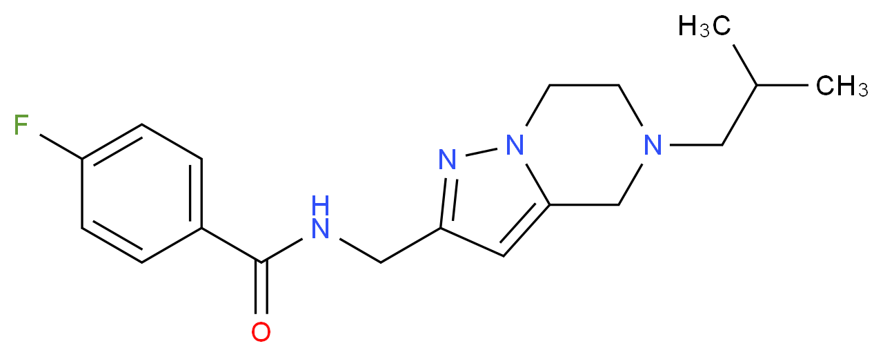 4-fluoro-N-[(5-isobutyl-4,5,6,7-tetrahydropyrazolo[1,5-a]pyrazin-2-yl)methyl]benzamide_分子结构_CAS_)