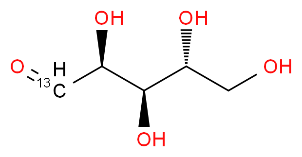(2S,3R,4R)-2,3,4,5-tetrahydroxy(1-<sup>1</sup><sup>3</sup>C)pentanal_分子结构_CAS_70849-23-9