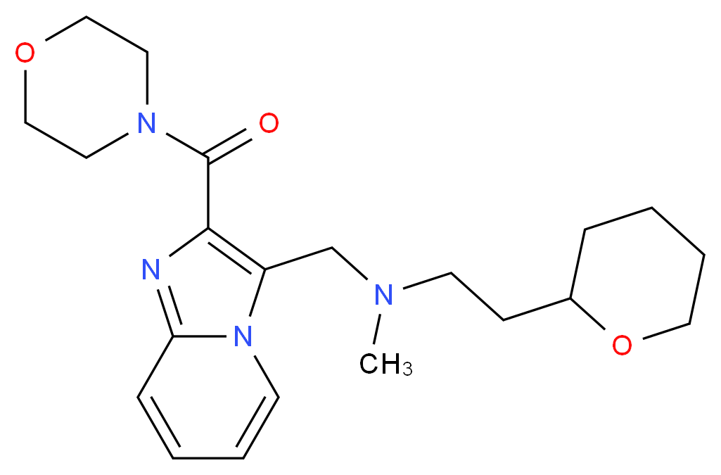 N-methyl-N-{[2-(4-morpholinylcarbonyl)imidazo[1,2-a]pyridin-3-yl]methyl}-2-(tetrahydro-2H-pyran-2-yl)ethanamine_分子结构_CAS_)