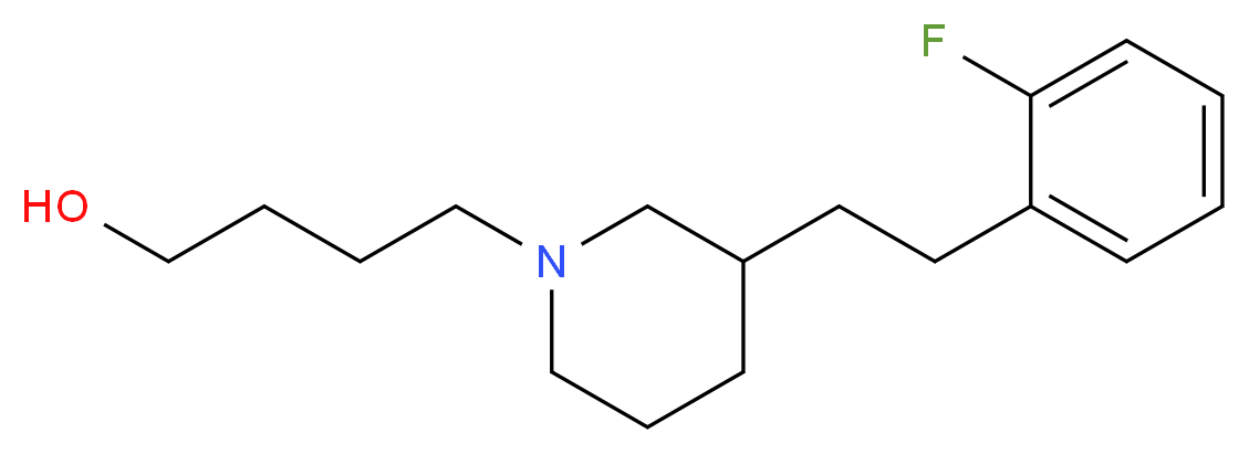 4-{3-[2-(2-fluorophenyl)ethyl]-1-piperidinyl}-1-butanol_分子结构_CAS_)