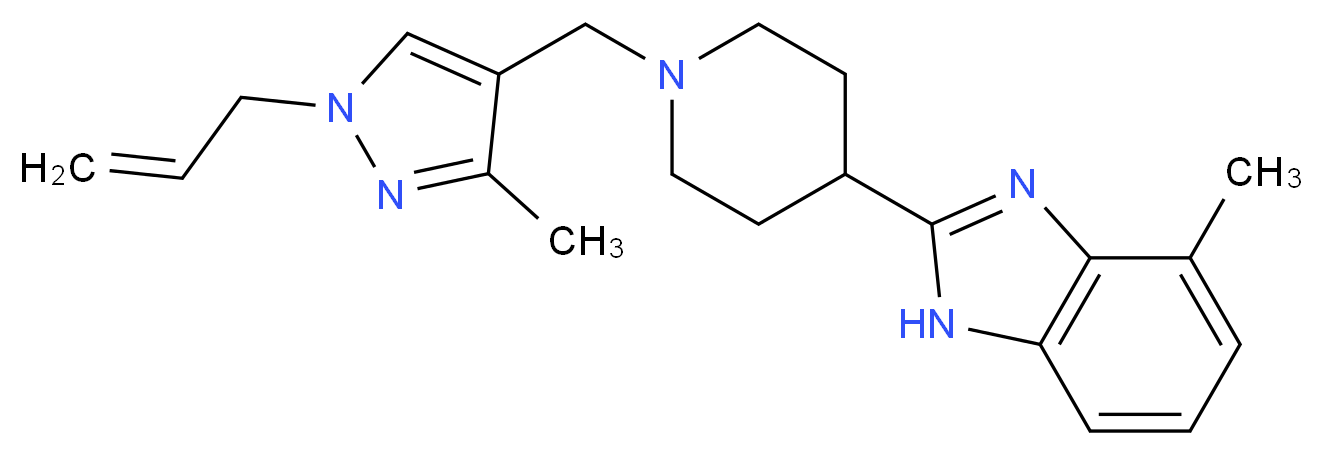 2-{1-[(1-allyl-3-methyl-1H-pyrazol-4-yl)methyl]piperidin-4-yl}-4-methyl-1H-benzimidazole_分子结构_CAS_)