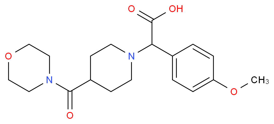 (4-methoxyphenyl)[4-(morpholin-4-ylcarbonyl)piperidin-1-yl]acetic acid_分子结构_CAS_)