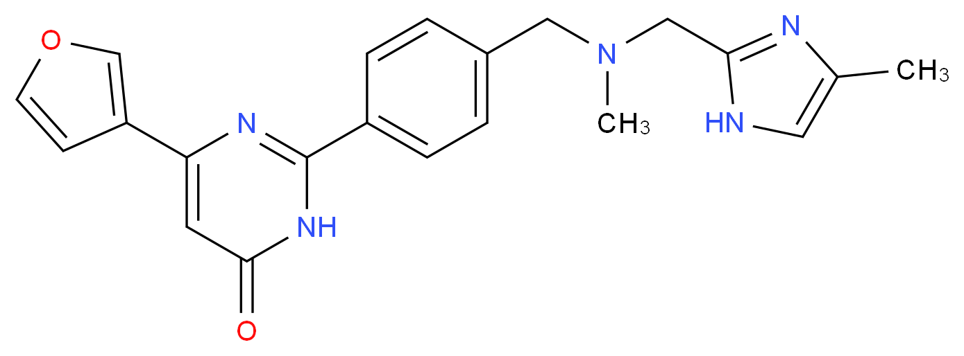 6-(3-furyl)-2-[4-({methyl[(4-methyl-1H-imidazol-2-yl)methyl]amino}methyl)phenyl]-4(3H)-pyrimidinone_分子结构_CAS_)