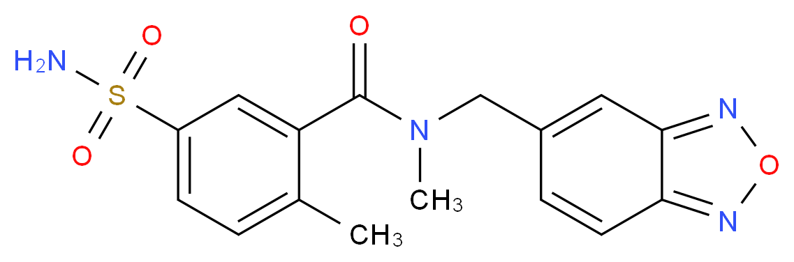 5-(aminosulfonyl)-N-(2,1,3-benzoxadiazol-5-ylmethyl)-N,2-dimethylbenzamide_分子结构_CAS_)