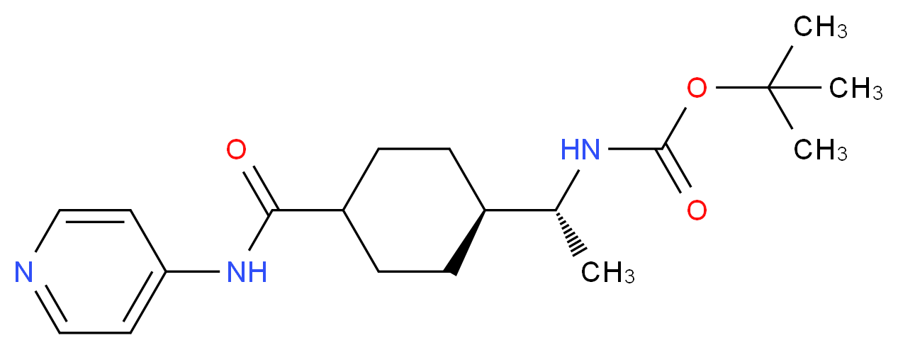 (1R)-trans-4-[N-Boc-1-aminoethyl]-N-4-pyridinyl-cyclohexanecarboxamide_分子结构_CAS_671816-04-9)