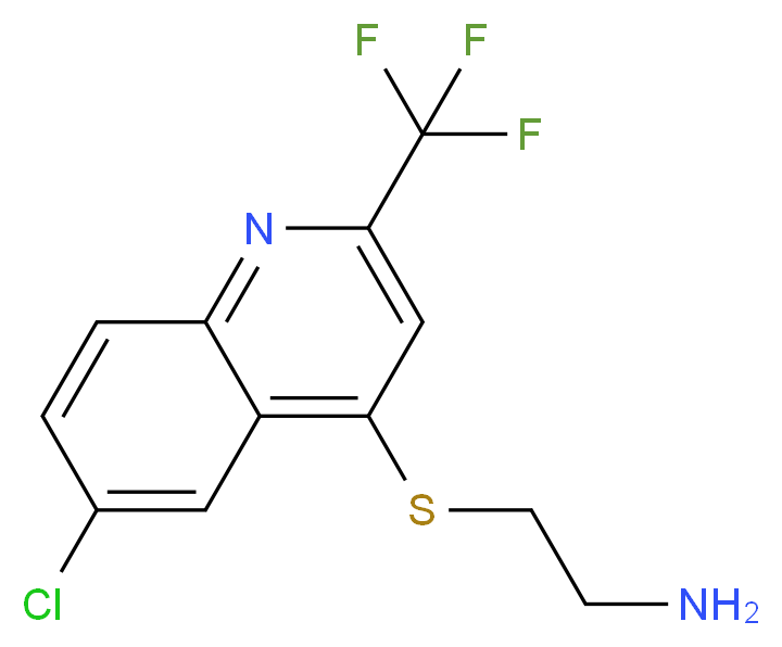 4-(2-Aminoethylthio)-6-chloro-2-(trifluoromethyl)quinoline 97%_分子结构_CAS_)