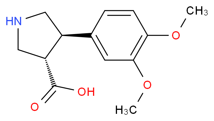 (3S,4R)-4-(3,4-dimethoxyphenyl)pyrrolidine-3-carboxylic acid_分子结构_CAS_1049980-11-1)