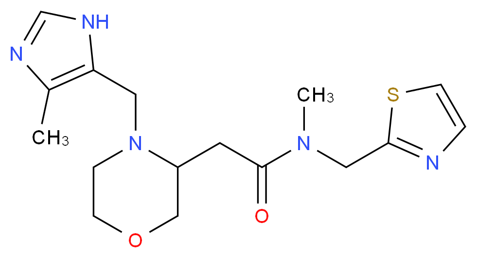 N-methyl-2-{4-[(4-methyl-1H-imidazol-5-yl)methyl]-3-morpholinyl}-N-(1,3-thiazol-2-ylmethyl)acetamide_分子结构_CAS_)