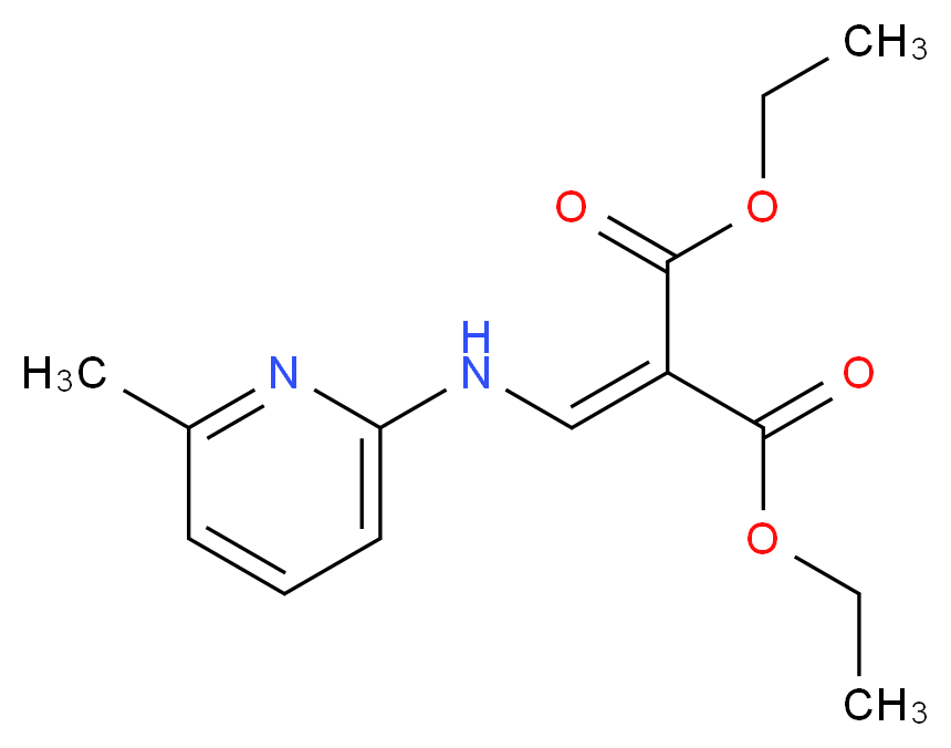 1,3-diethyl 2-{[(6-methylpyridin-2-yl)amino]methylidene}propanedioate_分子结构_CAS_13250-95-8