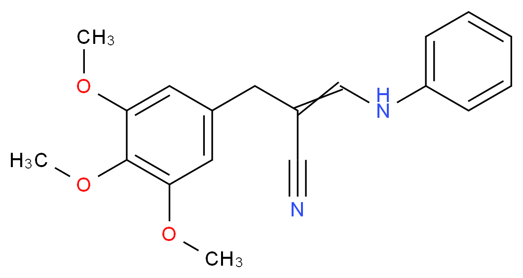 3-(phenylamino)-2-[(3,4,5-trimethoxyphenyl)methyl]prop-2-enenitrile_分子结构_CAS_30078-48-9