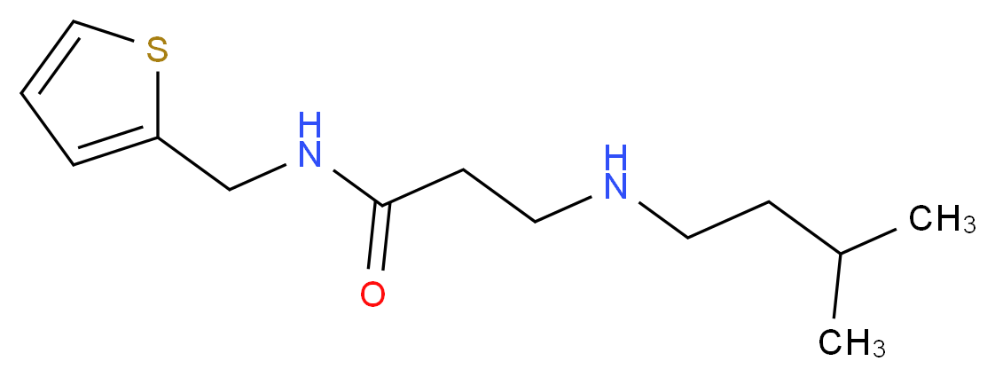 3-[(3-methylbutyl)amino]-N-(2-thienylmethyl)propanamide_分子结构_CAS_)