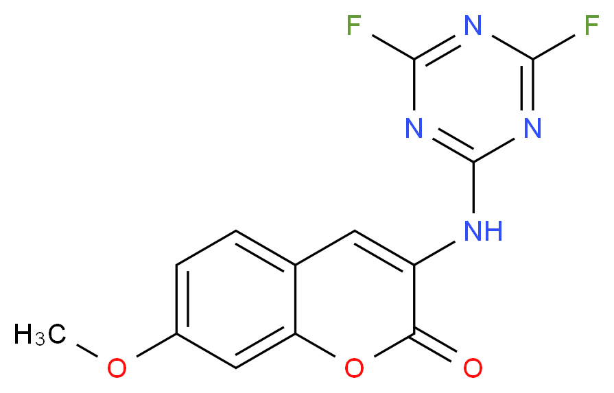 3-(4,6-Difluorotriazinylamino)-7-methoxycoumarin_分子结构_CAS_127192-67-0)