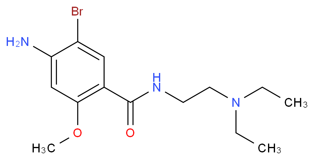 4-amino-5-bromo-N-[2-(diethylamino)ethyl]-2-methoxybenzamide_分子结构_CAS_4093-35-0