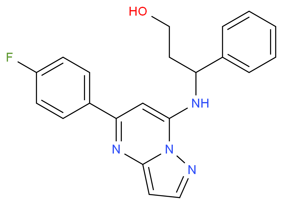 3-{[5-(4-fluorophenyl)pyrazolo[1,5-a]pyrimidin-7-yl]amino}-3-phenyl-1-propanol_分子结构_CAS_)