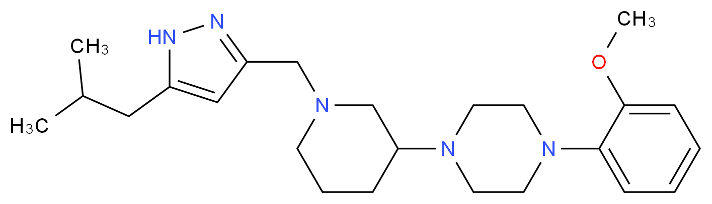 1-{1-[(5-isobutyl-1H-pyrazol-3-yl)methyl]-3-piperidinyl}-4-(2-methoxyphenyl)piperazine_分子结构_CAS_)