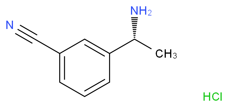 3-[(1R)-1-aminoethyl]benzonitrile hydrochloride_分子结构_CAS_1286693-23-9