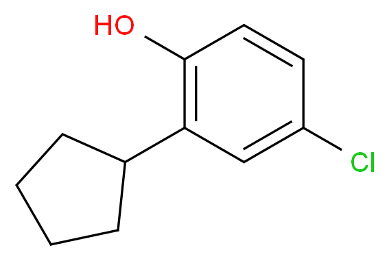 4-chloro-2-cyclopentylphenol_分子结构_CAS_13347-42-7