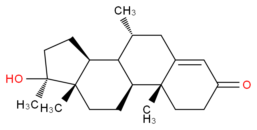 (1S,2R,9R,10R,11S,14S,15S)-14-hydroxy-2,9,14,15-tetramethyltetracyclo[8.7.0.0<sup>2</sup>,<sup>7</sup>.0<sup>1</sup><sup>1</sup>,<sup>1</sup><sup>5</sup>]heptadec-6-en-5-one_分子结构_CAS_1605-89-6