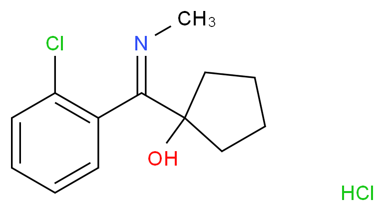 1-[(2-Chlorophenyl)(methylimino)methyl]cyclopentanol Hydrochloride _分子结构_CAS_90717-16-1)