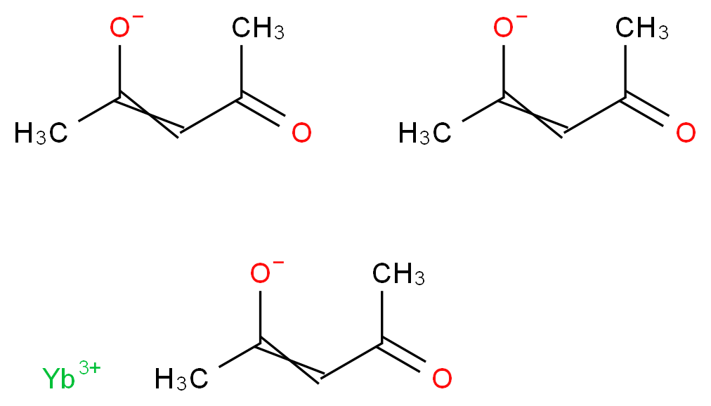 ytterbium(3+) ion tris(4-oxopent-2-en-2-olate)_分子结构_CAS_14284-98-1