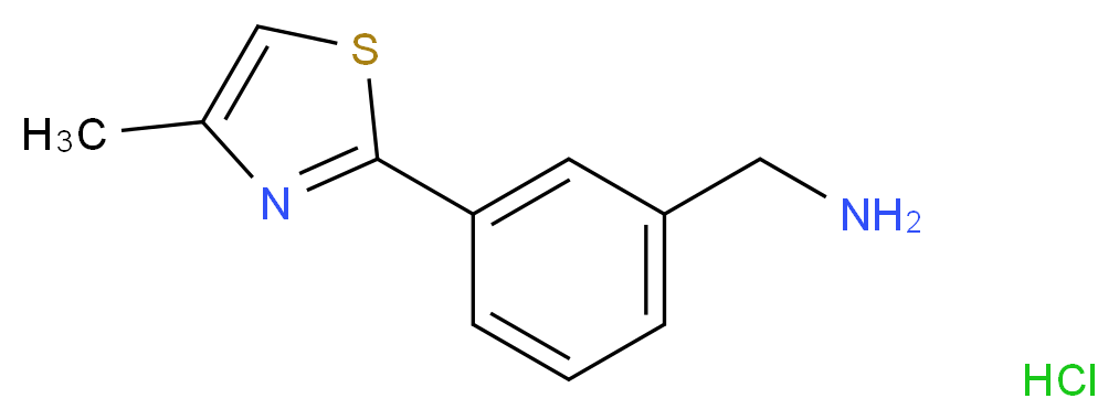 (3-(4-methylthiazol-2-yl)phenyl)methanamine hydrochloride_分子结构_CAS_)