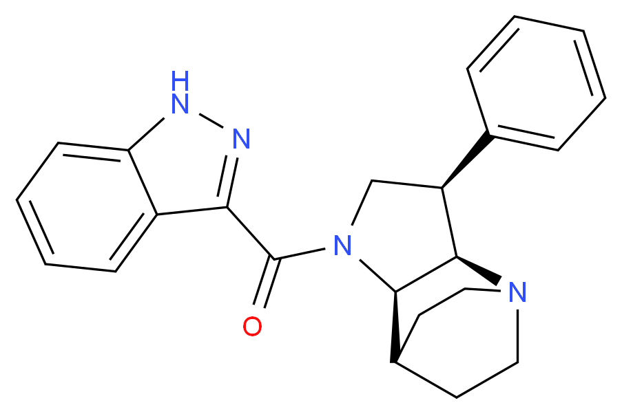 (3R*,3aR*,7aR*)-1-(1H-indazol-3-ylcarbonyl)-3-phenyloctahydro-4,7-ethanopyrrolo[3,2-b]pyridine_分子结构_CAS_)