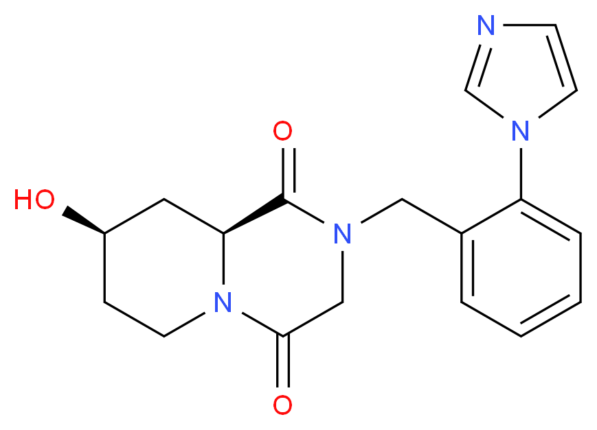 (8R*,9aS*)-8-hydroxy-2-[2-(1H-imidazol-1-yl)benzyl]tetrahydro-2H-pyrido[1,2-a]pyrazine-1,4(3H,6H)-dione_分子结构_CAS_)