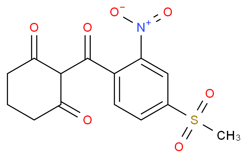 2-(4-methanesulfonyl-2-nitrobenzoyl)cyclohexane-1,3-dione_分子结构_CAS_104206-82-8