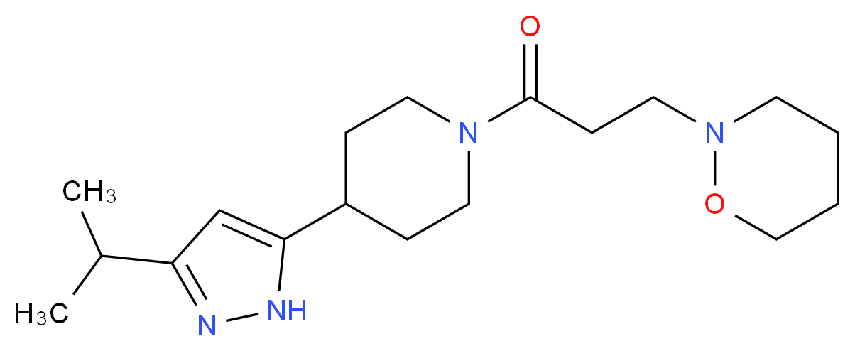 2-{3-[4-(3-isopropyl-1H-pyrazol-5-yl)piperidin-1-yl]-3-oxopropyl}-1,2-oxazinane_分子结构_CAS_)
