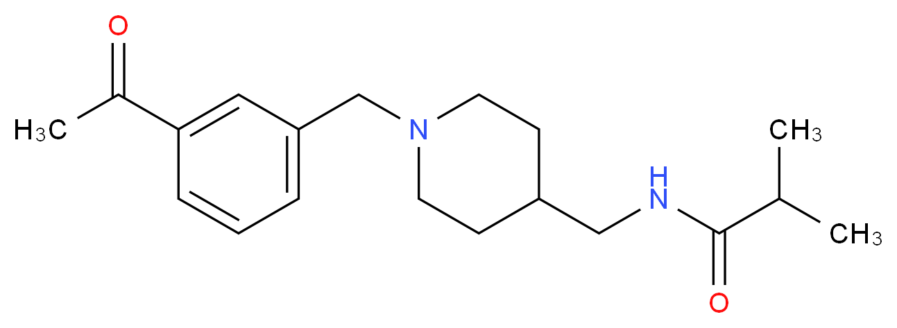 N-{[1-(3-acetylbenzyl)piperidin-4-yl]methyl}-2-methylpropanamide_分子结构_CAS_)