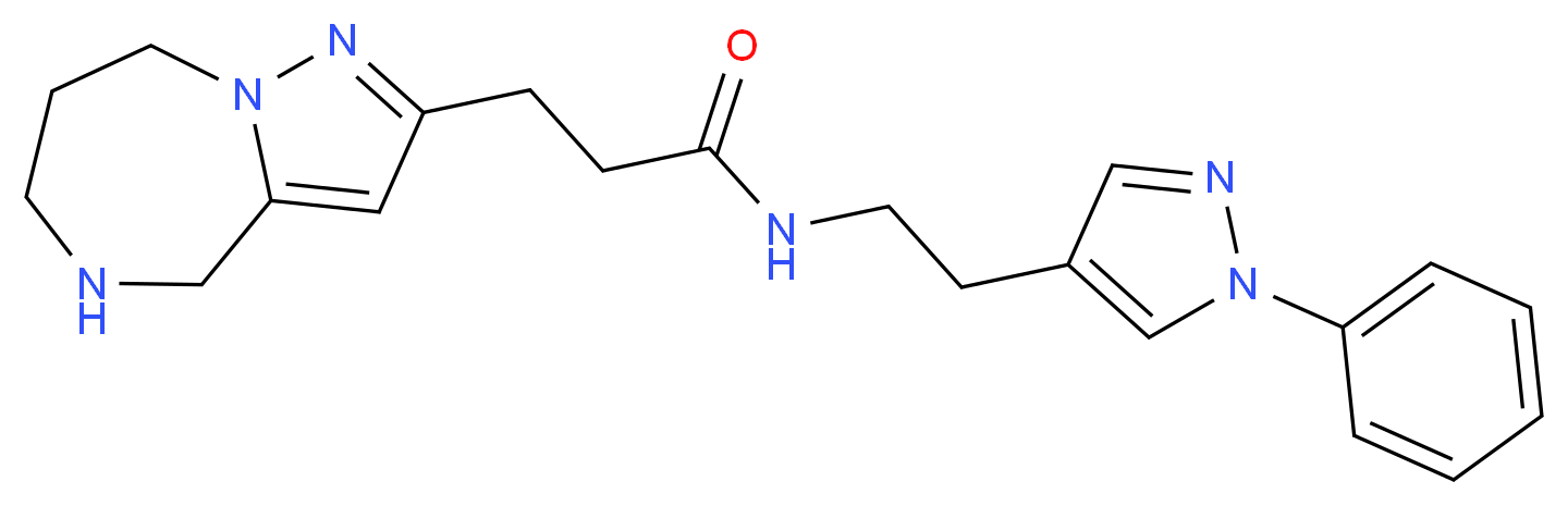 N-[2-(1-phenyl-1H-pyrazol-4-yl)ethyl]-3-(5,6,7,8-tetrahydro-4H-pyrazolo[1,5-a][1,4]diazepin-2-yl)propanamide_分子结构_CAS_)
