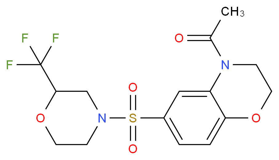 4-acetyl-6-{[2-(trifluoromethyl)morpholin-4-yl]sulfonyl}-3,4-dihydro-2H-1,4-benzoxazine_分子结构_CAS_)