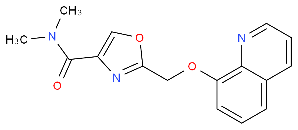 N,N-dimethyl-2-[(8-quinolinyloxy)methyl]-1,3-oxazole-4-carboxamide_分子结构_CAS_)