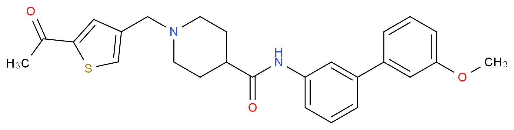 1-[(5-acetyl-3-thienyl)methyl]-N-(3'-methoxy-3-biphenylyl)-4-piperidinecarboxamide_分子结构_CAS_)