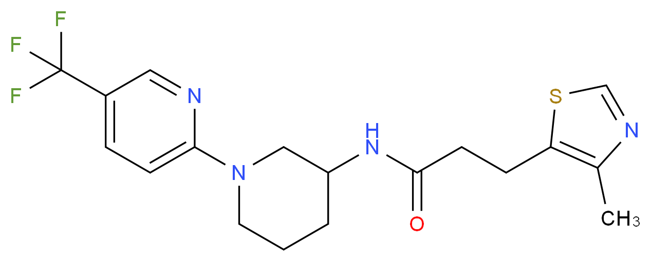 3-(4-methyl-1,3-thiazol-5-yl)-N-{1-[5-(trifluoromethyl)-2-pyridinyl]-3-piperidinyl}propanamide_分子结构_CAS_)