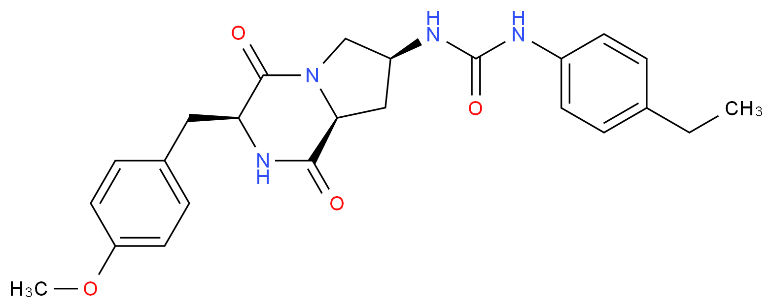 N-(4-ethylphenyl)-N'-[(3S,7S,8aS)-3-(4-methoxybenzyl)-1,4-dioxooctahydropyrrolo[1,2-a]pyrazin-7-yl]urea_分子结构_CAS_)
