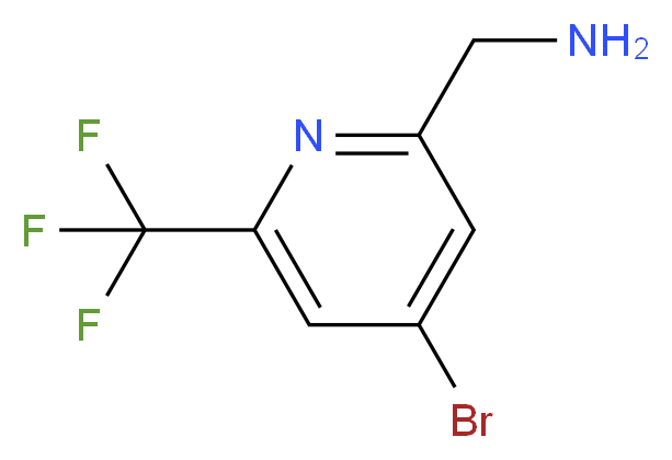 [4-bromo-6-(trifluoromethyl)pyridin-2-yl]methanamine_分子结构_CAS_1196153-70-4