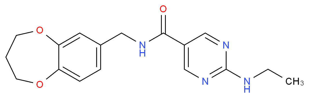 N-(3,4-dihydro-2H-1,5-benzodioxepin-7-ylmethyl)-2-(ethylamino)-5-pyrimidinecarboxamide_分子结构_CAS_)