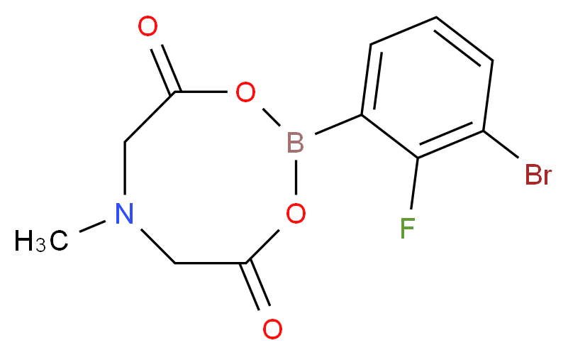 2-(3-bromo-2-fluorophenyl)-6-methyl-1,3,6,2-dioxazaborocane-4,8-dione_分子结构_CAS_1257647-82-7