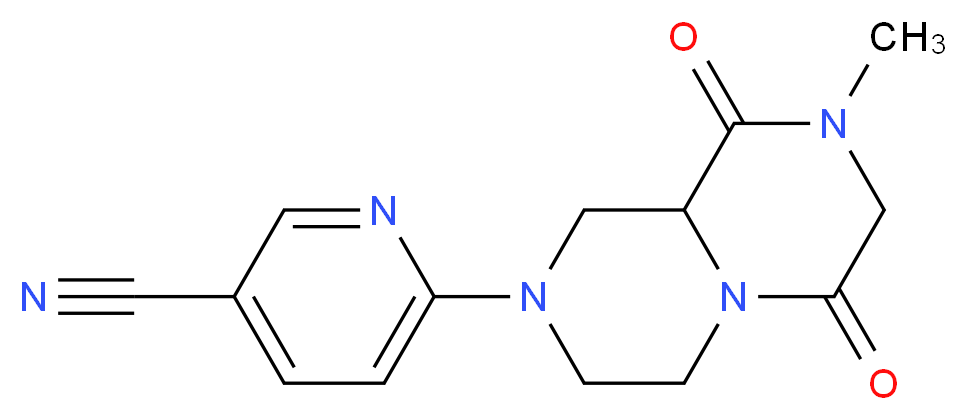 6-(8-methyl-6,9-dioxooctahydro-2H-pyrazino[1,2-a]pyrazin-2-yl)nicotinonitrile_分子结构_CAS_)