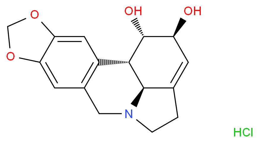 (1S,2S,3a1S,12bS)-2,3a1,4,5,7,12b-hexahydro-1H-[1,3]dioxolo[4,5-j]pyrrolo[3,2,1-de]phenanthridine-1,2-diol hydrochloride_分子结构_CAS_)