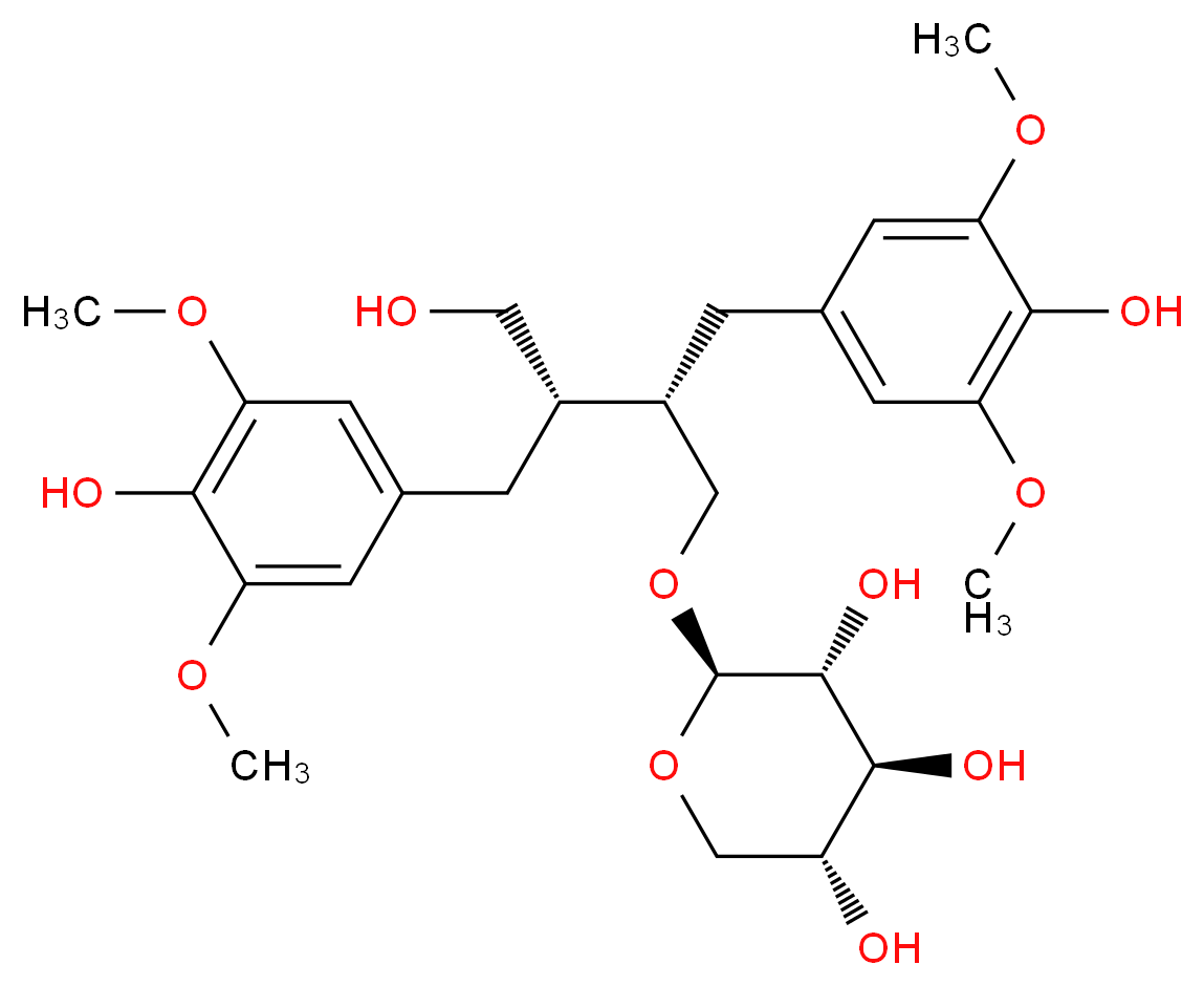 (2R,3R,4S,5R)-2-[(2S,3S)-4-hydroxy-2,3-bis[(4-hydroxy-3,5-dimethoxyphenyl)methyl]butoxy]oxane-3,4,5-triol_分子结构_CAS_126882-53-9