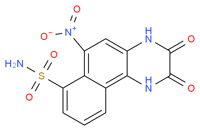 6-nitro-2,3-dioxo-1H,2H,3H,4H-benzo[f]quinoxaline-7-sulfonamide_分子结构_CAS_118876-58-7