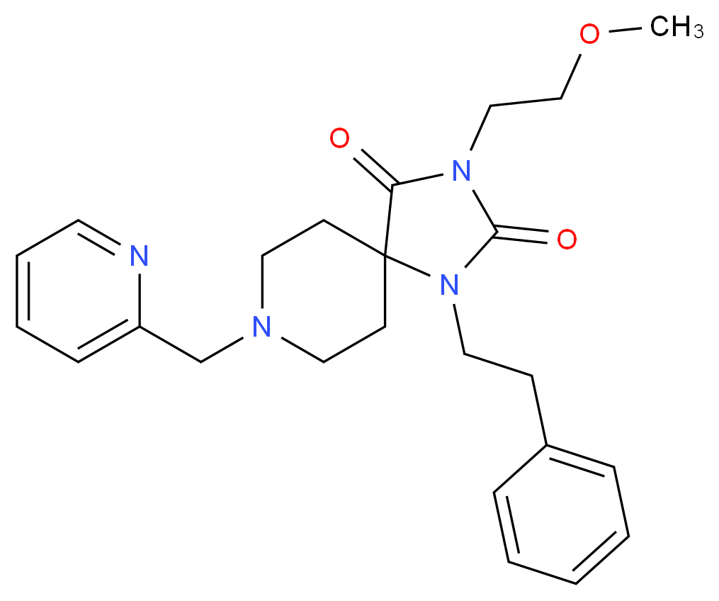3-(2-methoxyethyl)-1-(2-phenylethyl)-8-(2-pyridinylmethyl)-1,3,8-triazaspiro[4.5]decane-2,4-dione_分子结构_CAS_)