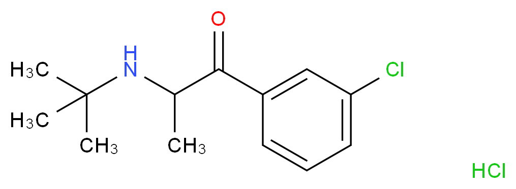 2-(tert-butylamino)-1-(3-chlorophenyl)propan-1-one hydrochloride_分子结构_CAS_34911-55-2