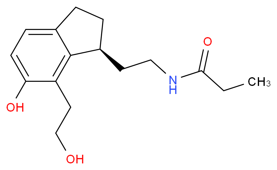 N-{2-[(1S)-6-hydroxy-7-(2-hydroxyethyl)-2,3-dihydro-1H-inden-1-yl]ethyl}propanamide_分子结构_CAS_196597-88-3